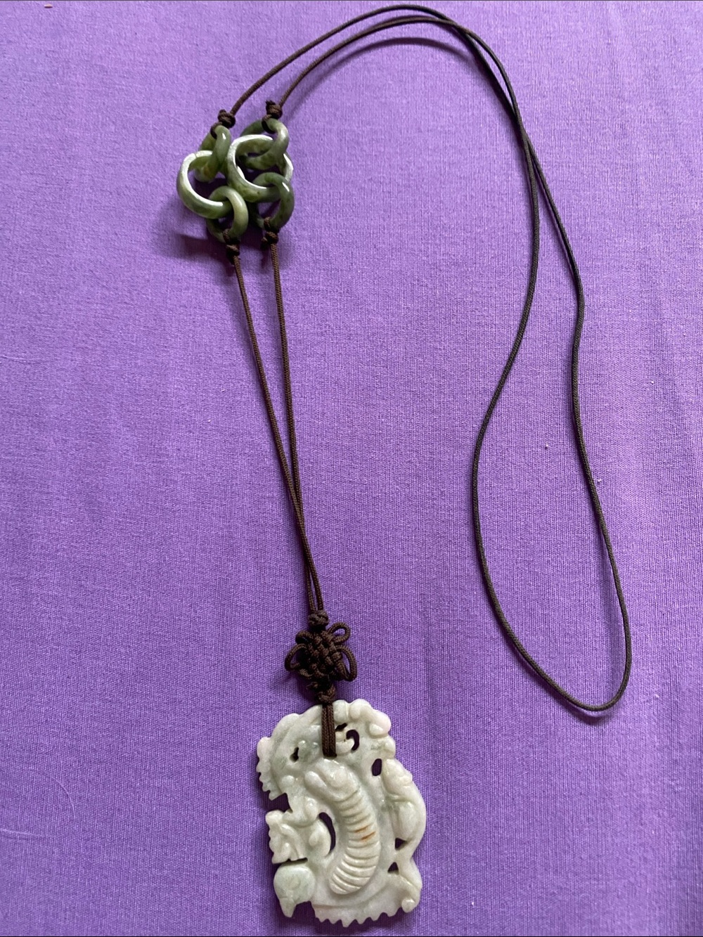 Handcrafted Green Jade Carved Dragon Pendant Necklace - Women Jewelry